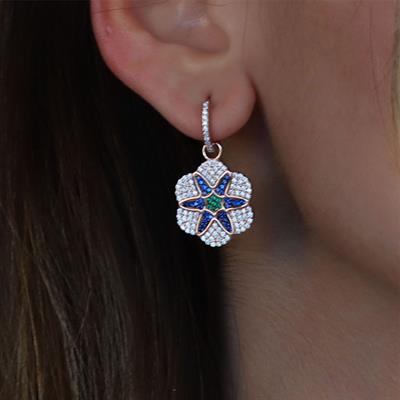 Apm Monaco Çiçek Modeli Rose Gold Kaplama Gümüş Küpe