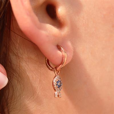 Apm Monoca Balık Rose Gold Kaplama Gümüş Küpe