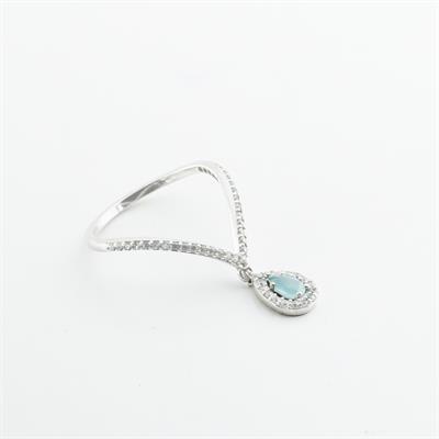 Aquamarin Taşlı İkon Gümüş Yüzük