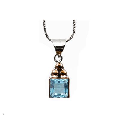 Aquamarine Taşlı Gümüş Otantik Kolye