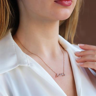 Atatürk İmzalı Rose Gold Kaplama Gümüş Kolye