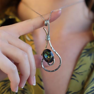 Azotic Topaz Taşlı El İşi Otantik Gümüş Set