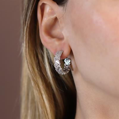 Baget Çoktaşlı Halka Gümüş Küpe