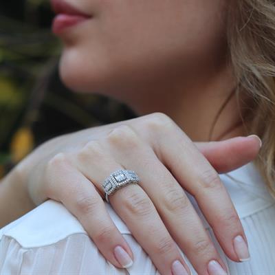 Baget Kesim 3lü Starlight Daimond Gümüş Yüzük