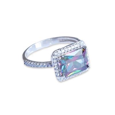 Baget Kesim Mistik Topaz Taş Gümüş Yüzük