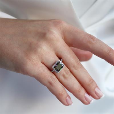 Baget Kesim Mistik Topaz Taş Gümüş Yüzük