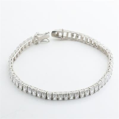 Baget Taşlı Su Yolu Gümüş Bileklik