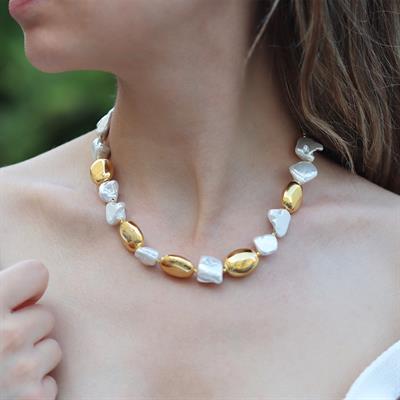 Barok İnci Gümüş Kolye