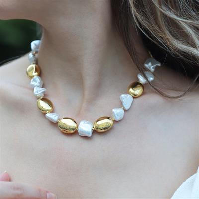 Barok İnci Gümüş Kolye