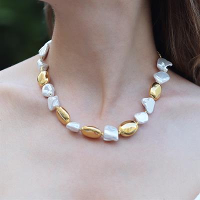 Barok İnci Gümüş Kolye