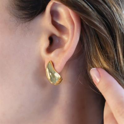 Bottega Damla Gold Kaplama Gümüş Küpe