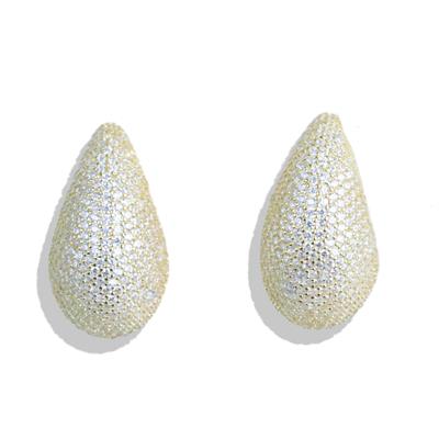 Bottega Damla Taşlı Gold Kaplama Gümüş Küpe