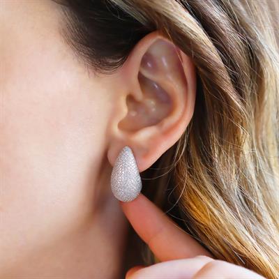 Bottega Damla Taşlı Gümüş Küpe