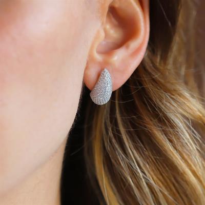 Bottega Mini Damla Taşlı Gümüş Küpe