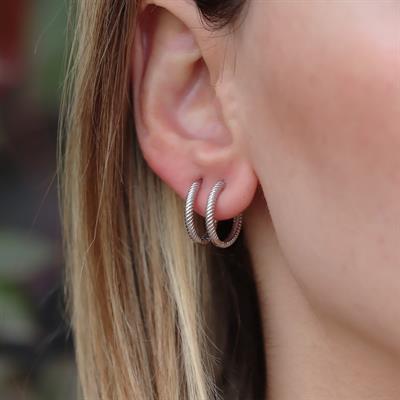 Burgu 1,5cm Gümüş Halka Küpe