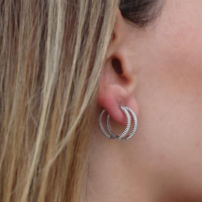 Burgu 1,5cm Gümüş Halka Küpe