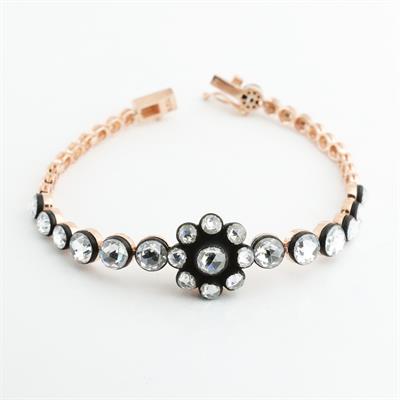 Çiçek Modeli Rose Gold Kaplama Elmas Montür Bileklik