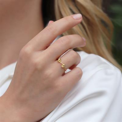 Çift Düğümlü Gold Kaplama Minimal Yüzük