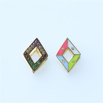 Çift Taraflı Kite Gümüş Küpe