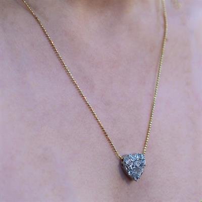 Çoktaşlı Kalp Gold Kaplama Gümüş Kolye