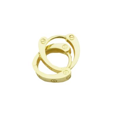 Crtr Modeli Gold Kaplama Halka Gümüş Küpe