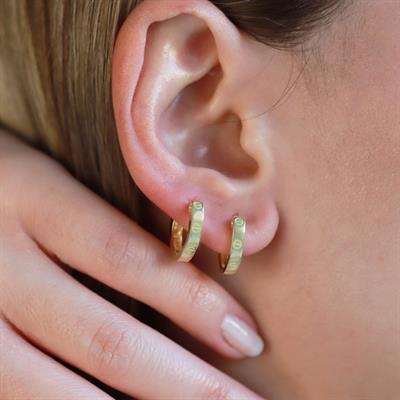 Crtr Modeli Gold Kaplama Halka Gümüş Küpe