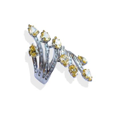 Dal Tasarım Sitrin Taşlı Gümüş Yüzük