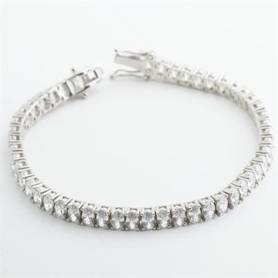 Damla Modeli Su Yolu Zirkon Taşlı Gümüş Bileklik