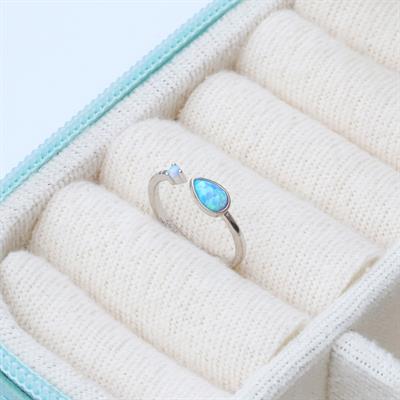 Damla Opal Taşlı Minimal Gümüş Yüzük