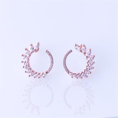 Damla Tasarım Rose Gold Kaplama Gümüş Küpe