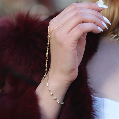 Damla Taşlı Gold Kaplama Gümüş Şahmeran