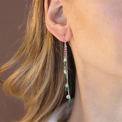 Damla Taşlı Sallantılı Gümüş Küpe