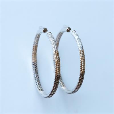 Degrade Gümüş Halka Küpe