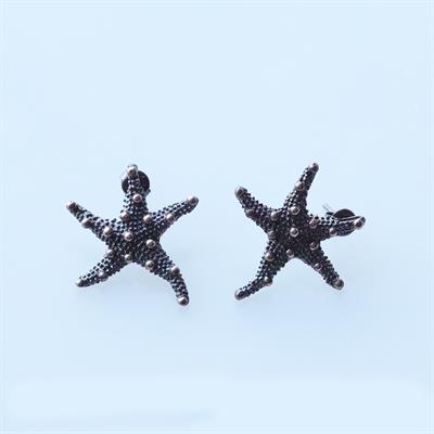 Deniz Yıldızı Otantik Rose Gold Gümüş Küpe