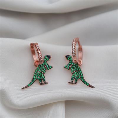 Dinazor Tasarım Rose Kaplama Küpe