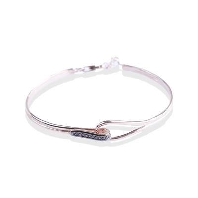 Düğüm Taşlı  Rose Gold Kaplama Gümüş Bileklik