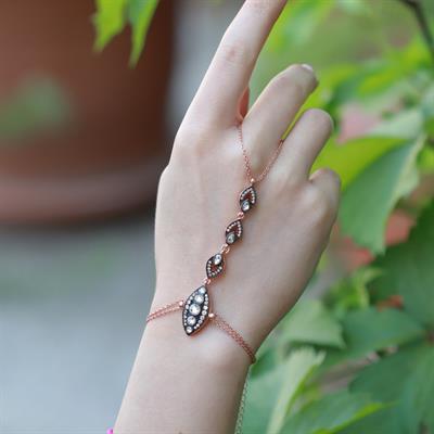 Elmas Montür Mekik Model Rose Gold Kaplama Gümüş Şahmeran