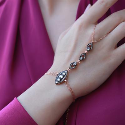 Elmas Montür Mekik Model Rose Gold Kaplama Gümüş Şahmeran