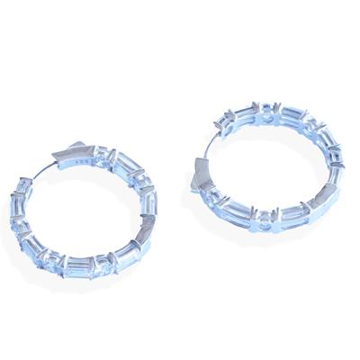 Emerald Taşlı Halka Gümüş Küpe