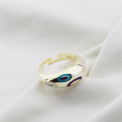 Fortuna Modeli Gold Kaplama Ayarlanabilir Gümüş Yüzük