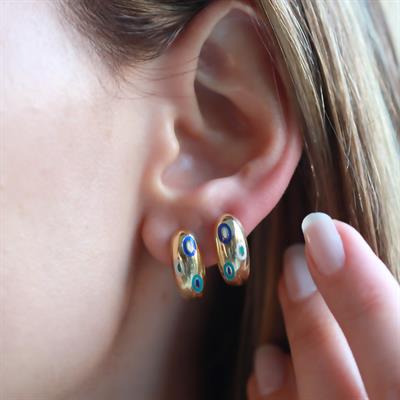 Fortuna Modeli Gold Kaplama Gümüş Küpe