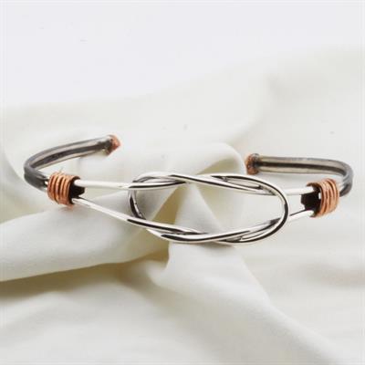 Gemici Düğüm Modeli Otantik Gümüş Kelepçe