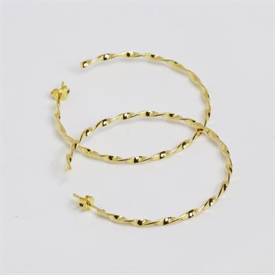 Gold Kaplama Burgu Halka Gümüş Küpe