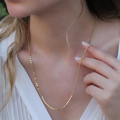 Gold Kaplama Top Gümüş Zincir