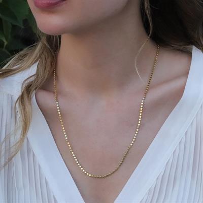 Gold Kaplama Top Gümüş Zincir