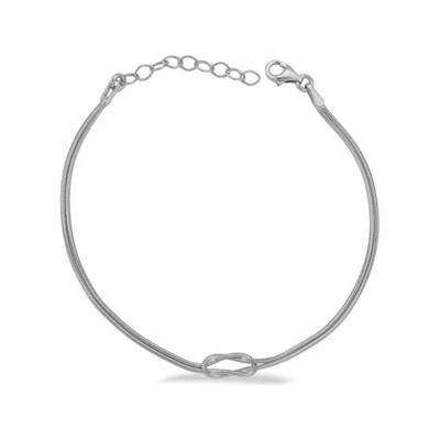 Gönül Bağı Modeli Düğüm Çift Gümüş Bileklik