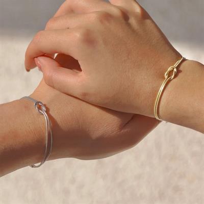 Gönül Bağı Modeli Düğüm Çift Gümüş Bileklik