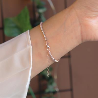 Göz Figürlü Zirkon Taşlı Rose Gold Kaplama Su Yolu Bileklik
