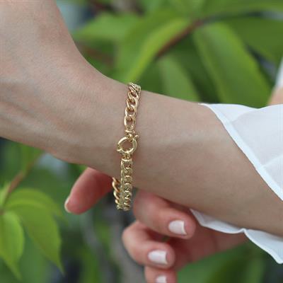 Gurmet Modeli Gold Kaplama Hallow Bileklik
