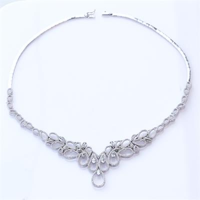 İkon Modeli Zirkon Taşlı Gümüş Gerdanlık